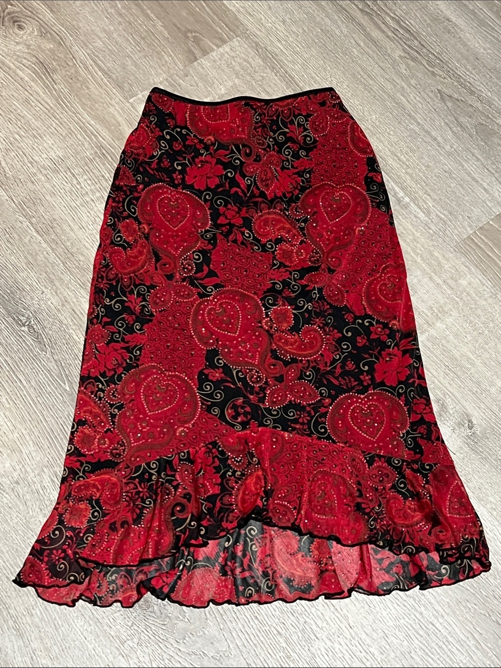Y2K Star City Paisley Midi Skirt